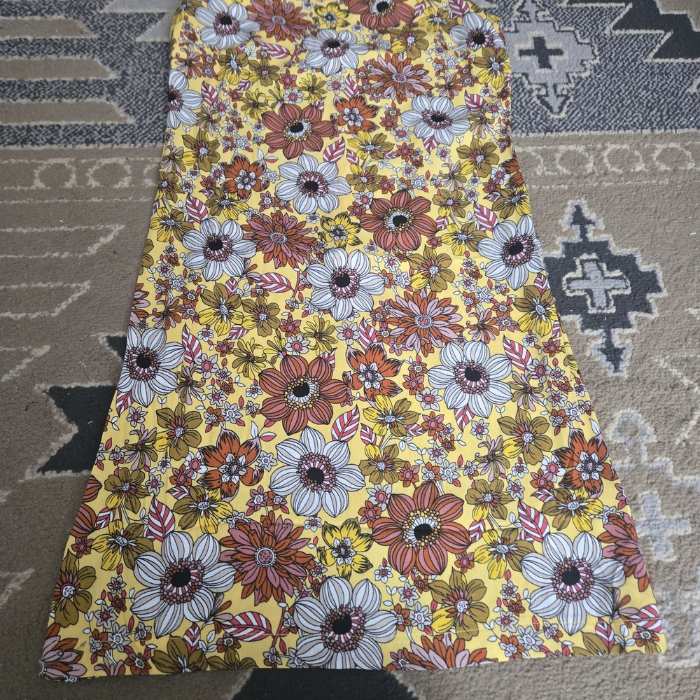APRICOT Floral Yellow Mini Dress | Retro Daisy Print Sleeveless A-Line NWT - Picture 4 of 8
